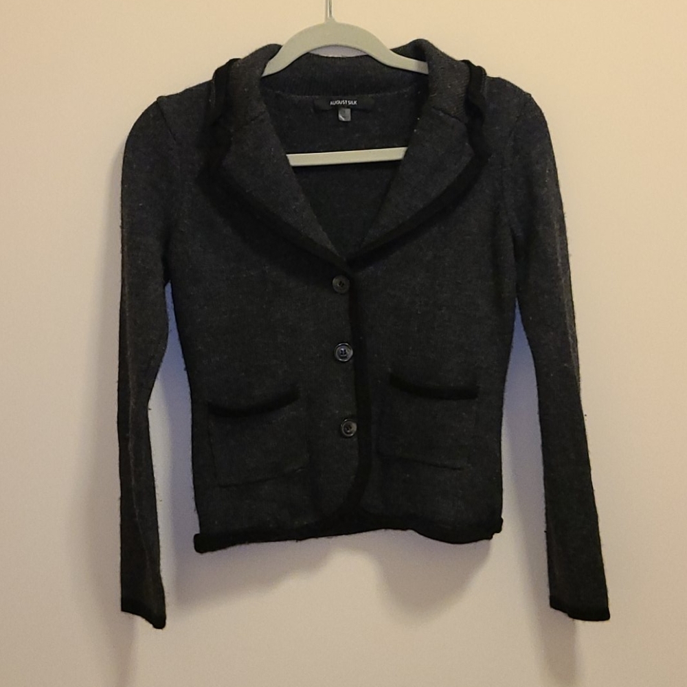 Gray Sweater Blazer Cardigan